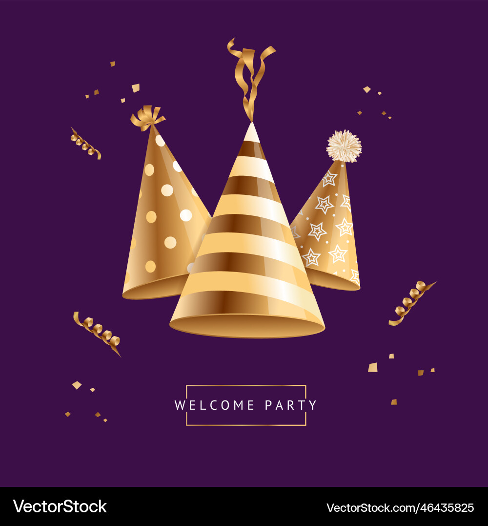 Birthday invitation concept banner with realistic Birthday invitation concept banner with realistic vector image