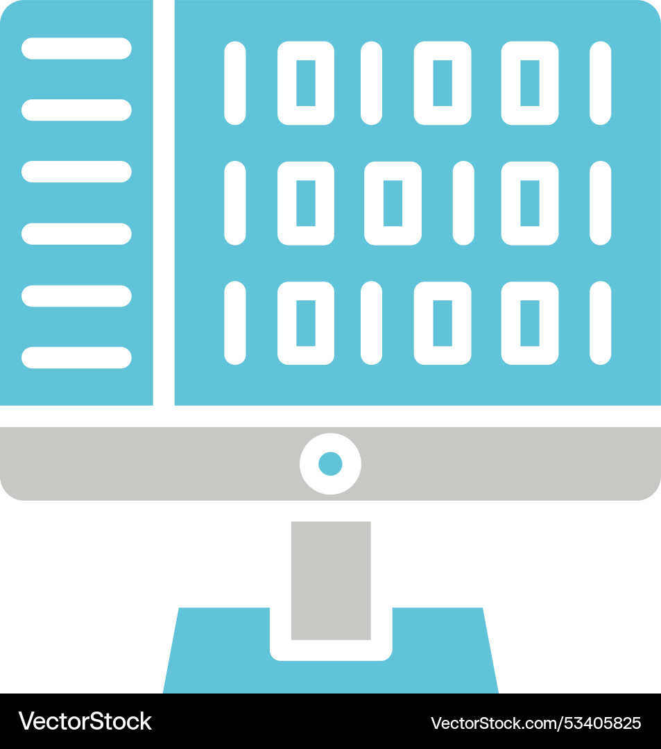 Coding glyph two colour icon vector image