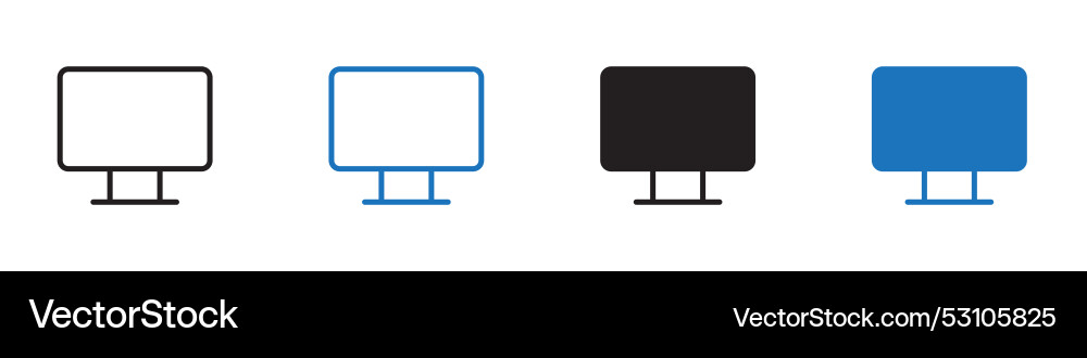 Computer icon set outline Computer icon set outline Vector Image