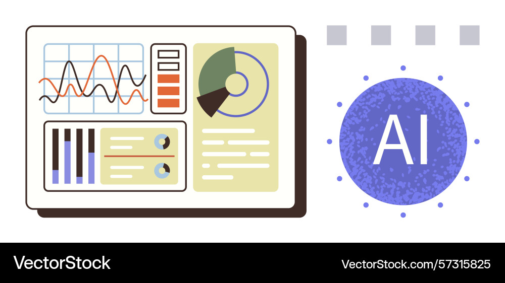 Data dashboard with graphs and ai integration Data dashboard with graphs and ai integration vector image