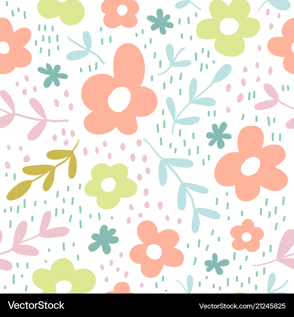 Floral Scandinavian Pattern Vector Image
