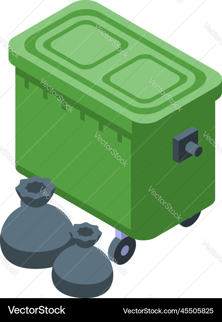 Garbage box icon isometric trash bin Vector Image