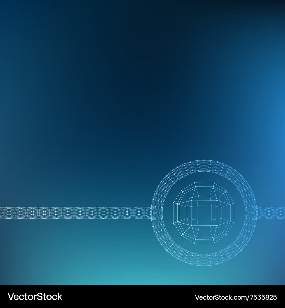 Mesh polygonal background scope of lines and dots Vector Image