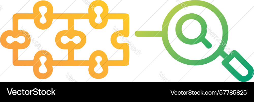 Modular system search analysis icon design vector image