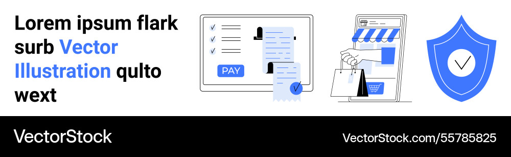Secure online shopping with payment processing Vector Image