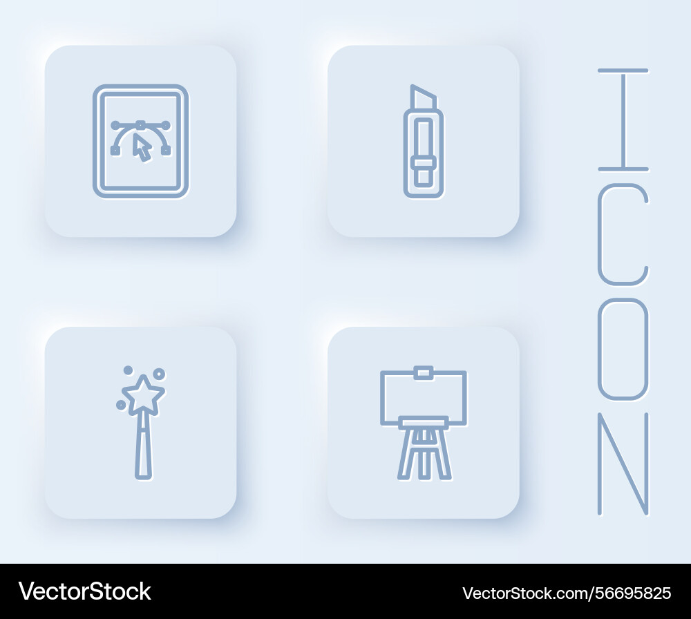 Set line computer with design program stationery Set line computer with design program stationery vector image