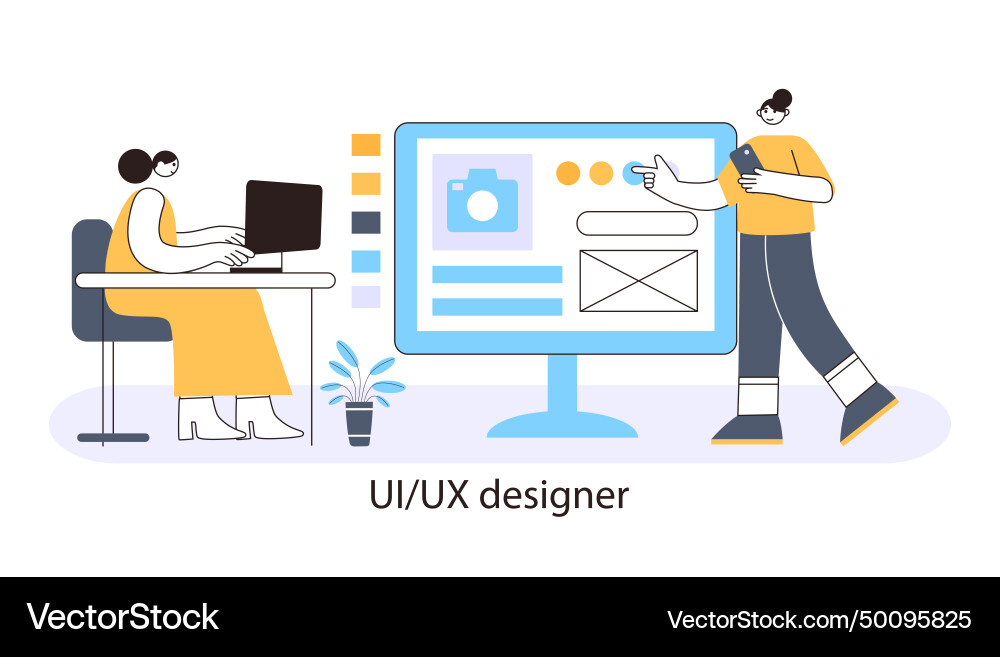 Ux designer concept of website app vector image