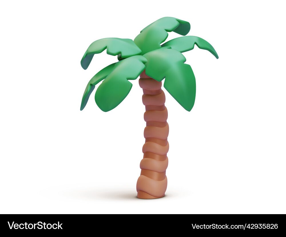 3d realistic render palm with shadow isolated 3d realistic render palm with shadow isolated vector image