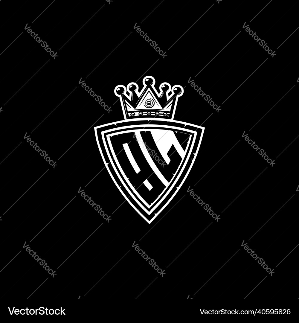Bl Logo Monogramm Schild Krone Luxus Design Bl Logo Monogramm Schild Krone Luxus Design vektorbild