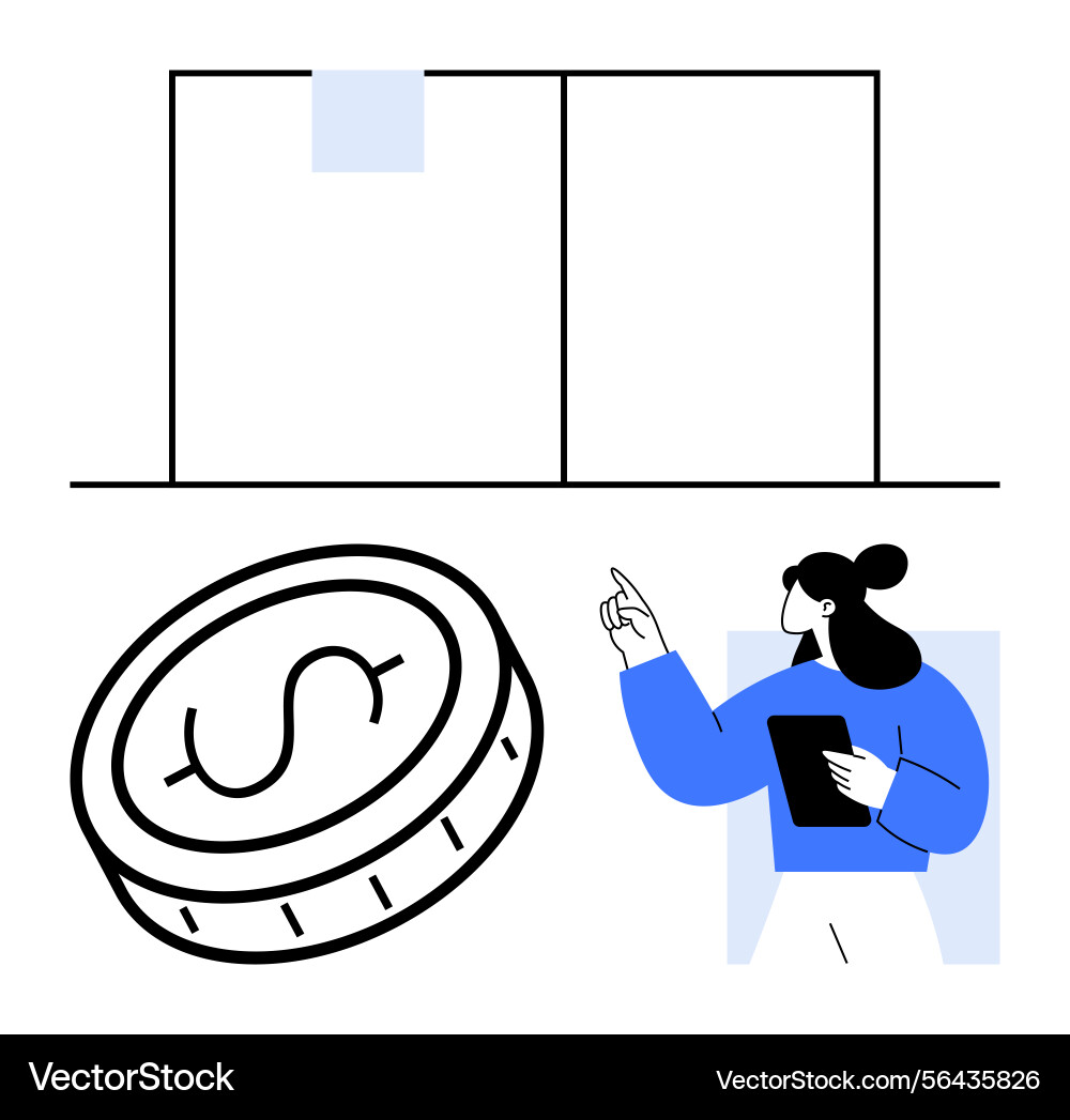 Digital presentation with professional pointing Vector Image