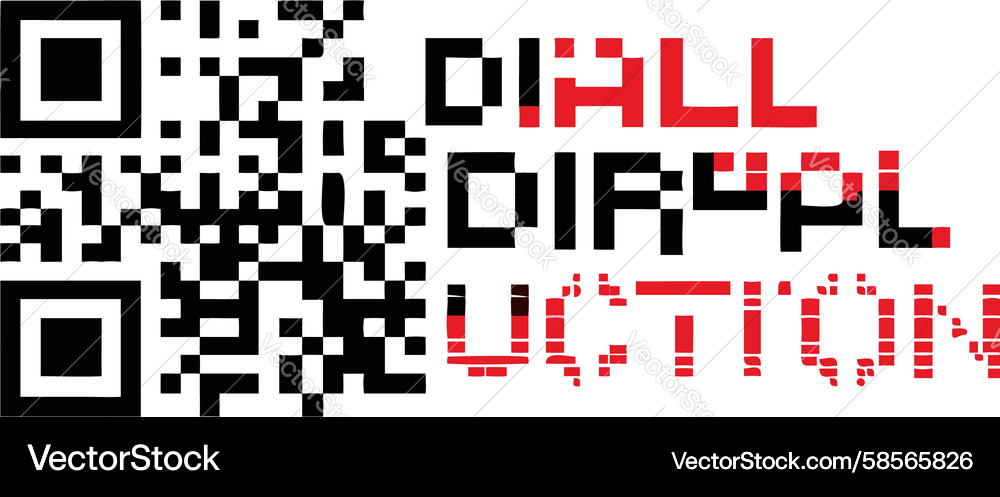 Interactive Dial QR Code Vector Image