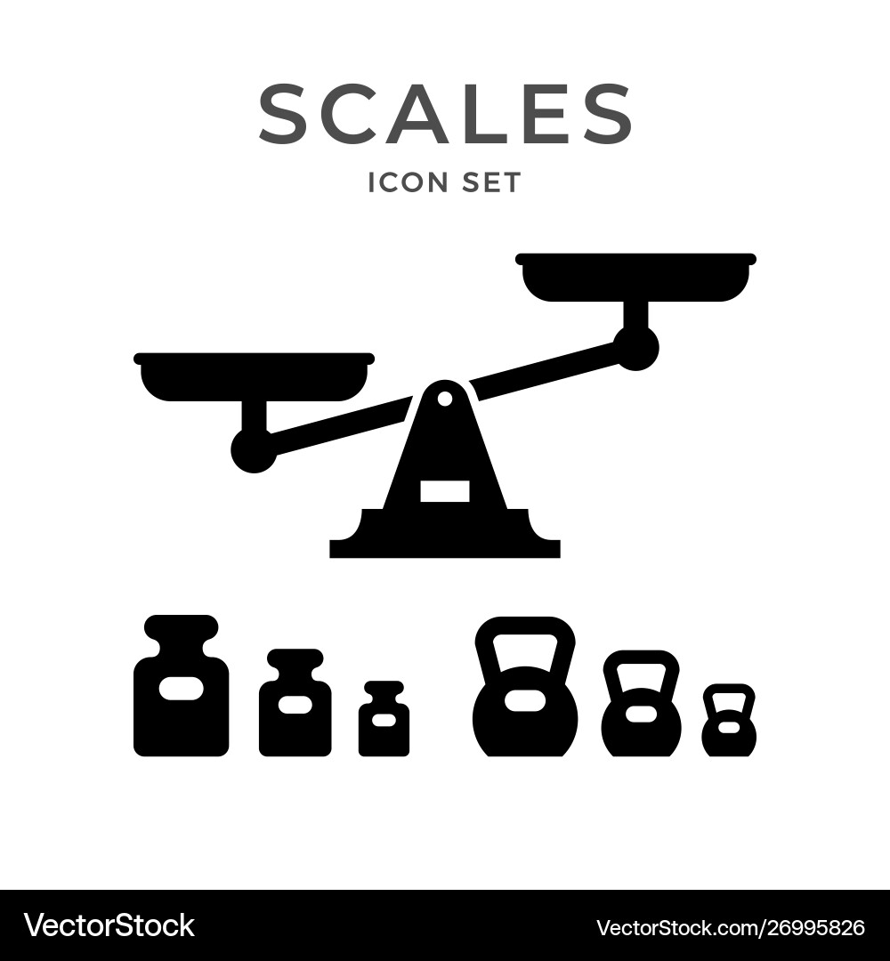 Set icons scales and weights Set icons scales and weights vector image