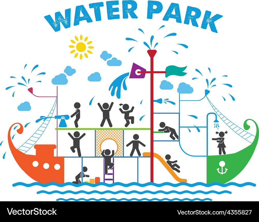 Aqua park flat Vector Image