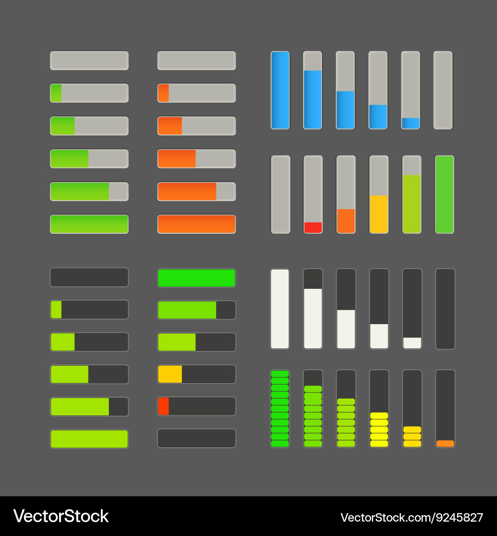 Charge bar collection application design elements vector image