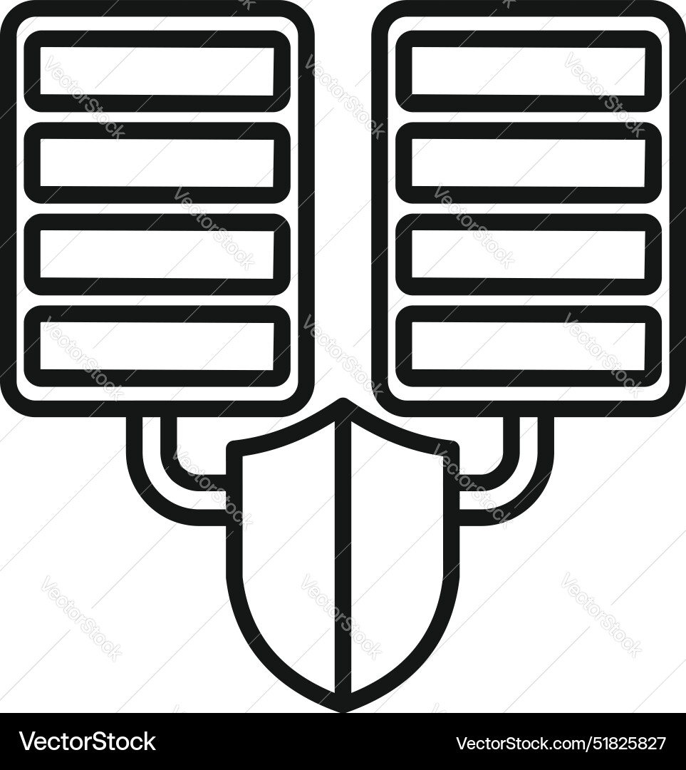 Data protection icon showing secure server network Data protection icon showing secure server network vector image