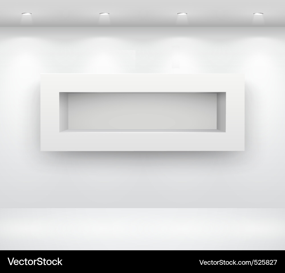 Empty Gallery Shelf Vector Image
