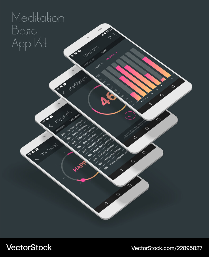 Flat design responsive ui mobile app mit 3d Flat design responsive ui mobile app mit 3d vektorbild