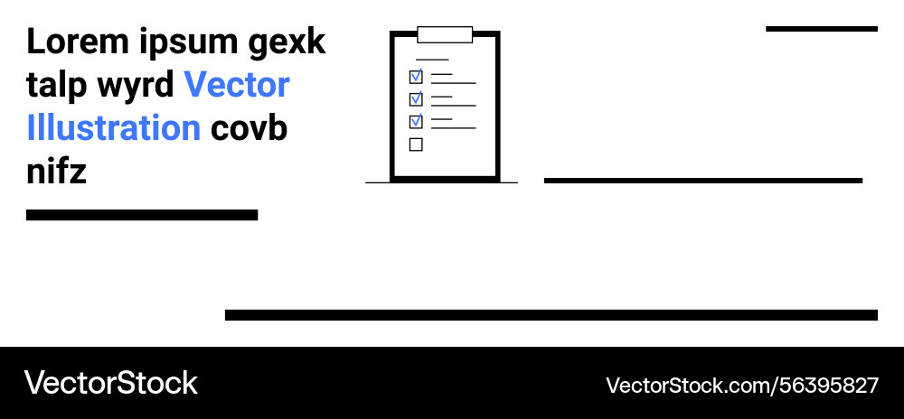 Minimalist checklist with clipboard and text Vector Image