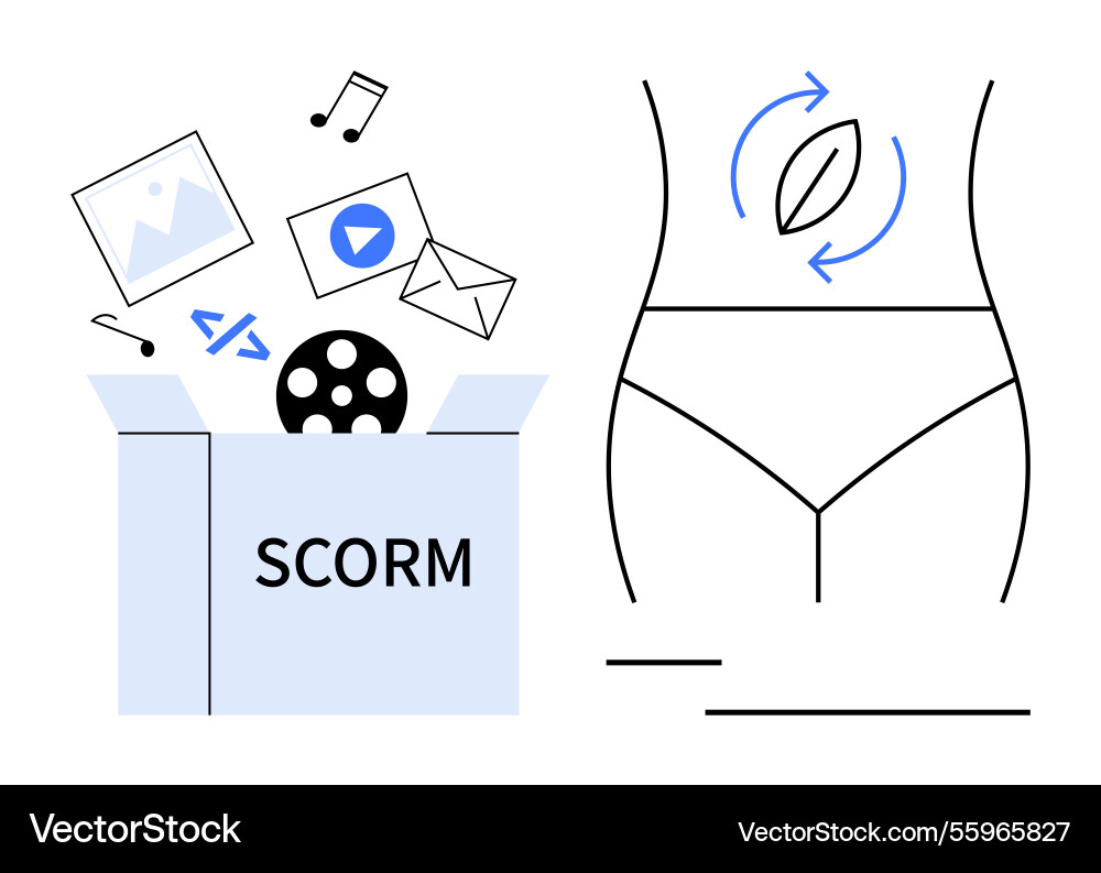 Scorm content package with multimedia elements Scorm content package with multimedia elements vector image