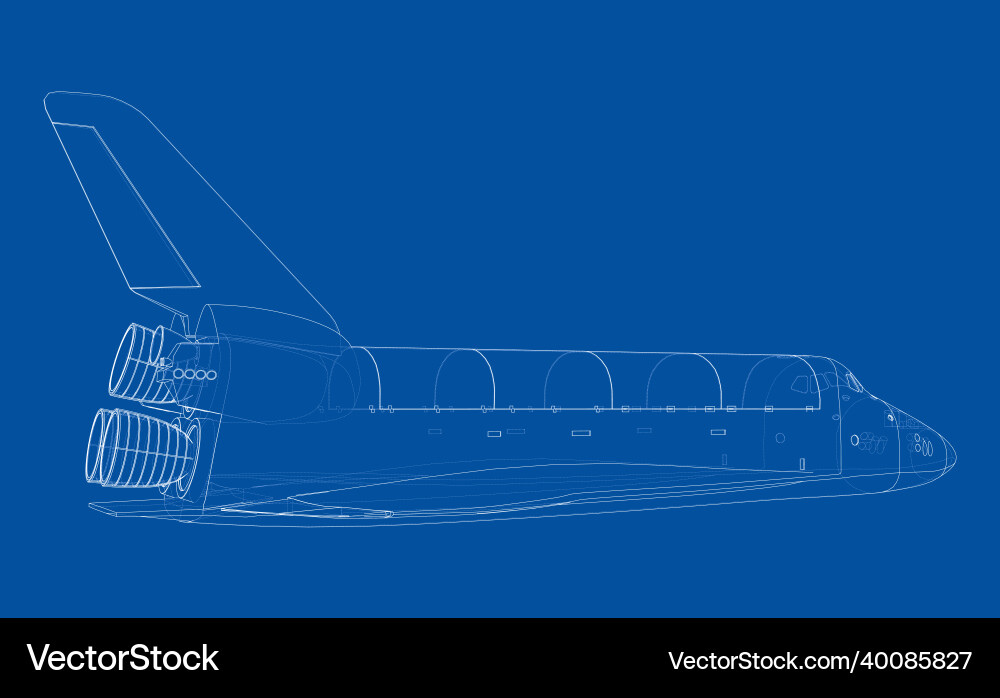 Space shuttle rendering of 3d vector image
