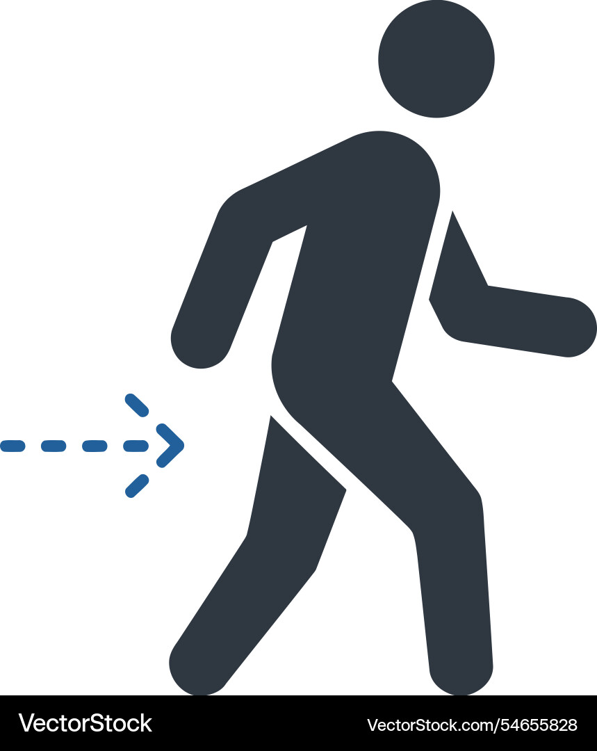 Backwards Walking Person Icon – Royalty-Free Vector | VectorStock, image size:859x1080