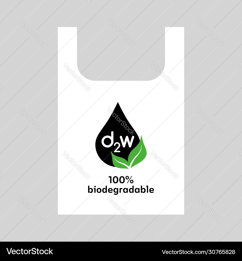Biodegradable plastic packet Biodegradable plastic packet vector image