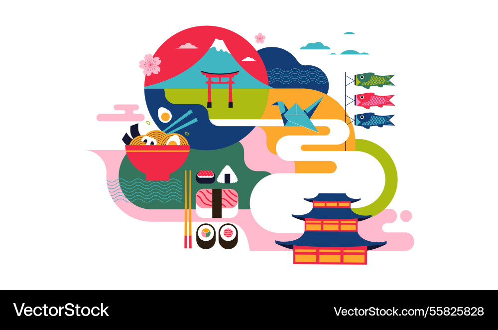 Japan Reisen und Kultur Hintergrund traditionell Japan Reisen und Kultur Hintergrund traditionell vektorbild