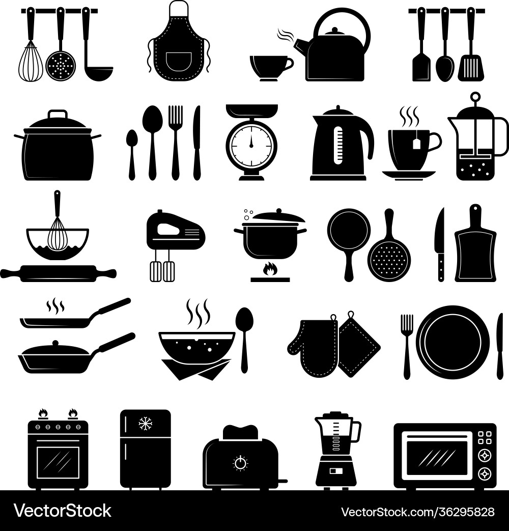 Kitchen icon food cooking utensils whisk stove Kitchen icon food cooking utensils whisk stove vector image