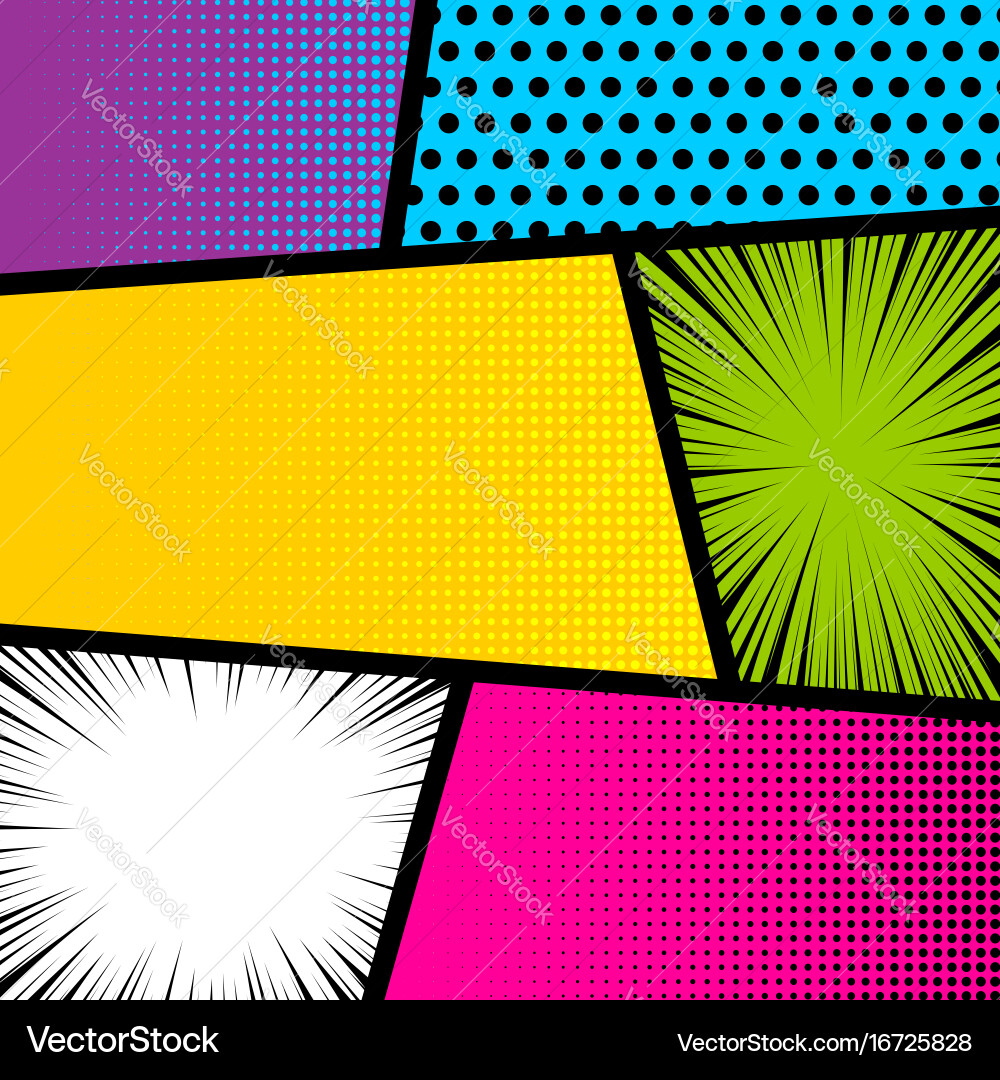 Pop art comic book strip background vector image