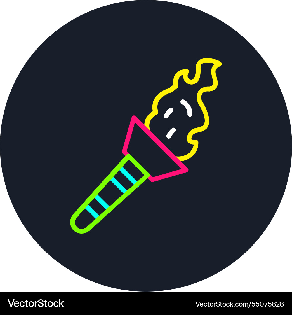 Torch line multi color icon Vector Image