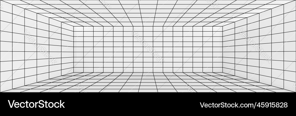 Wireframe Room Grid Background vector image