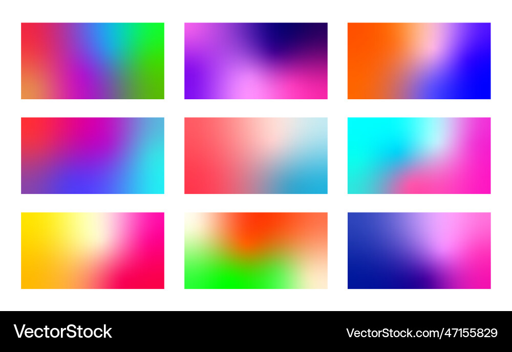 Abstract Colorful Gradient Backgrounds Vector Image