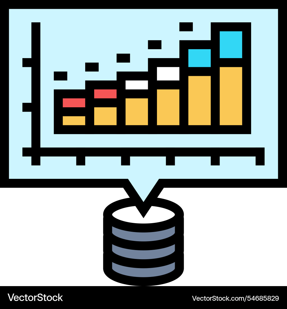 Analytics chart big data color icon Analytics chart big data color icon vector image
