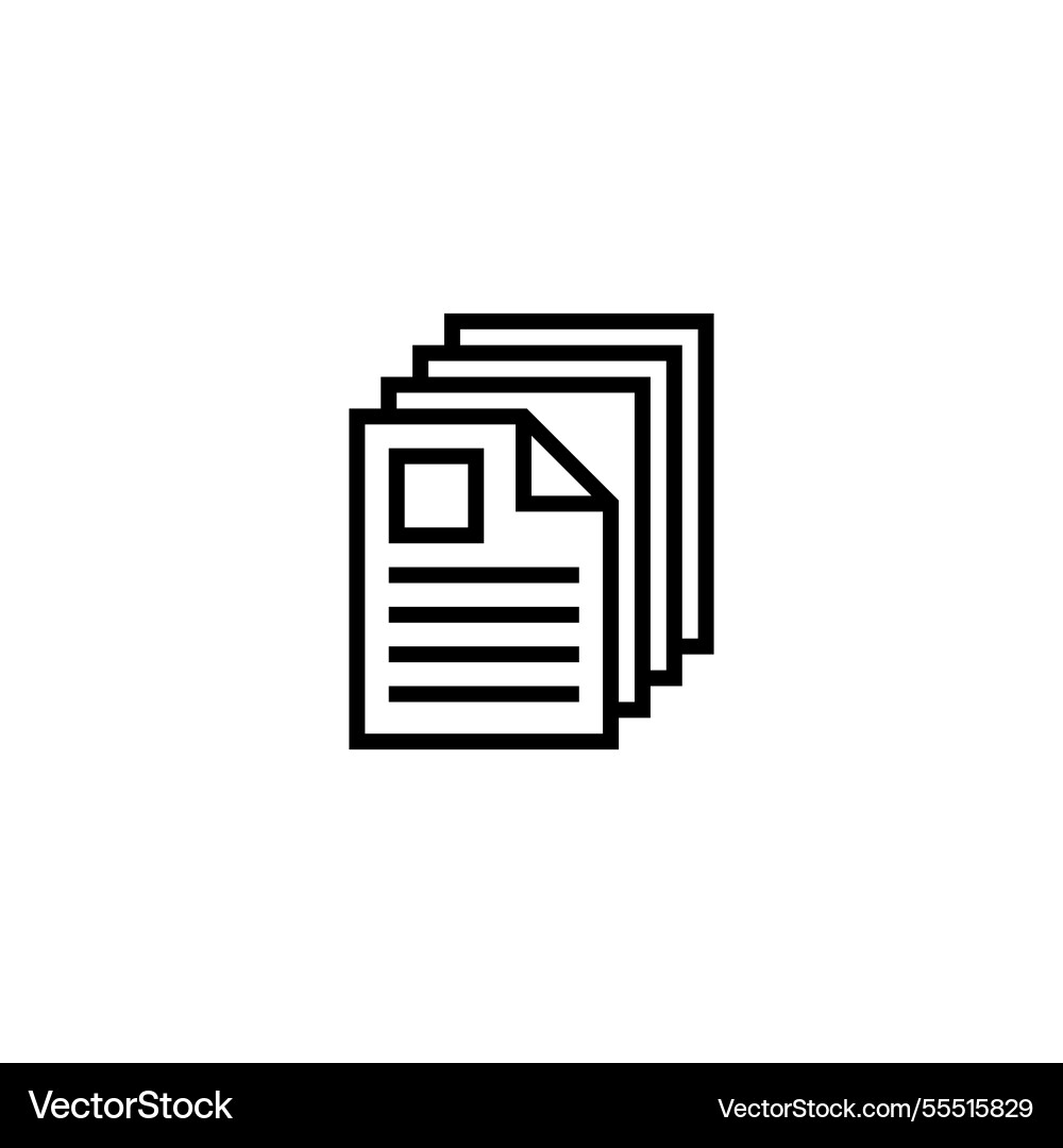 Document stack icon linear style sign for mobile Document stack icon linear style sign for mobile vector image
