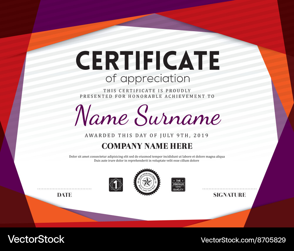 Elegant Certificate Background - Triangle Frame vector image