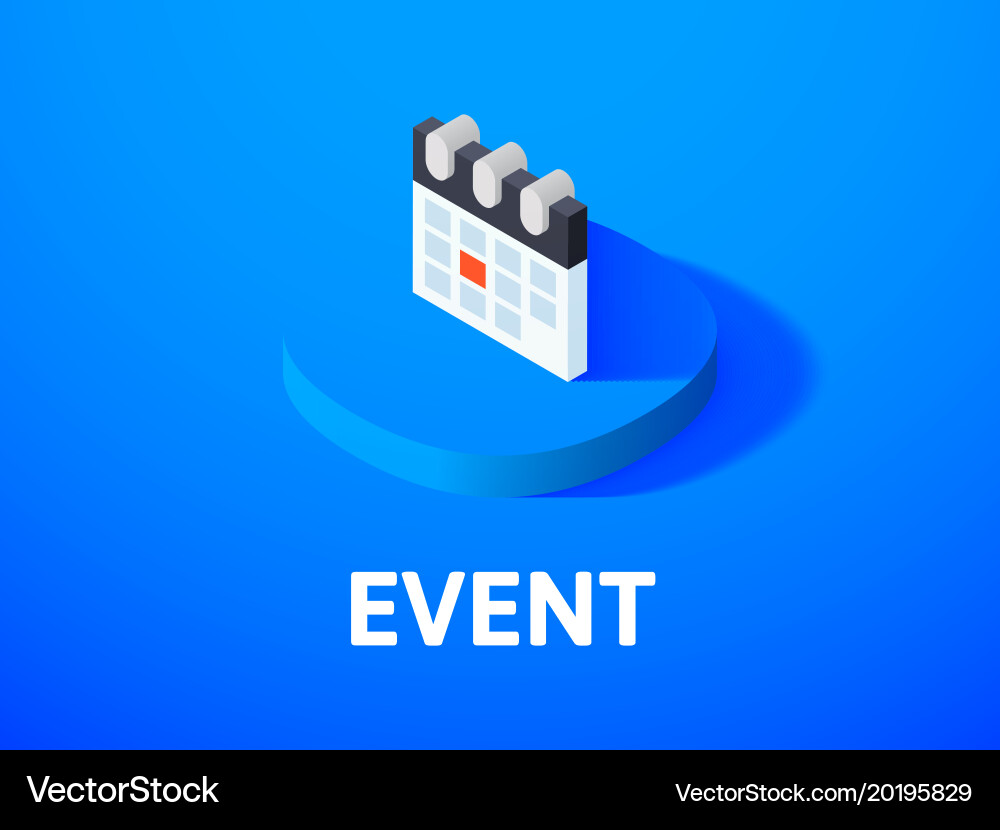 Event isometric icon isolated on color background vector image