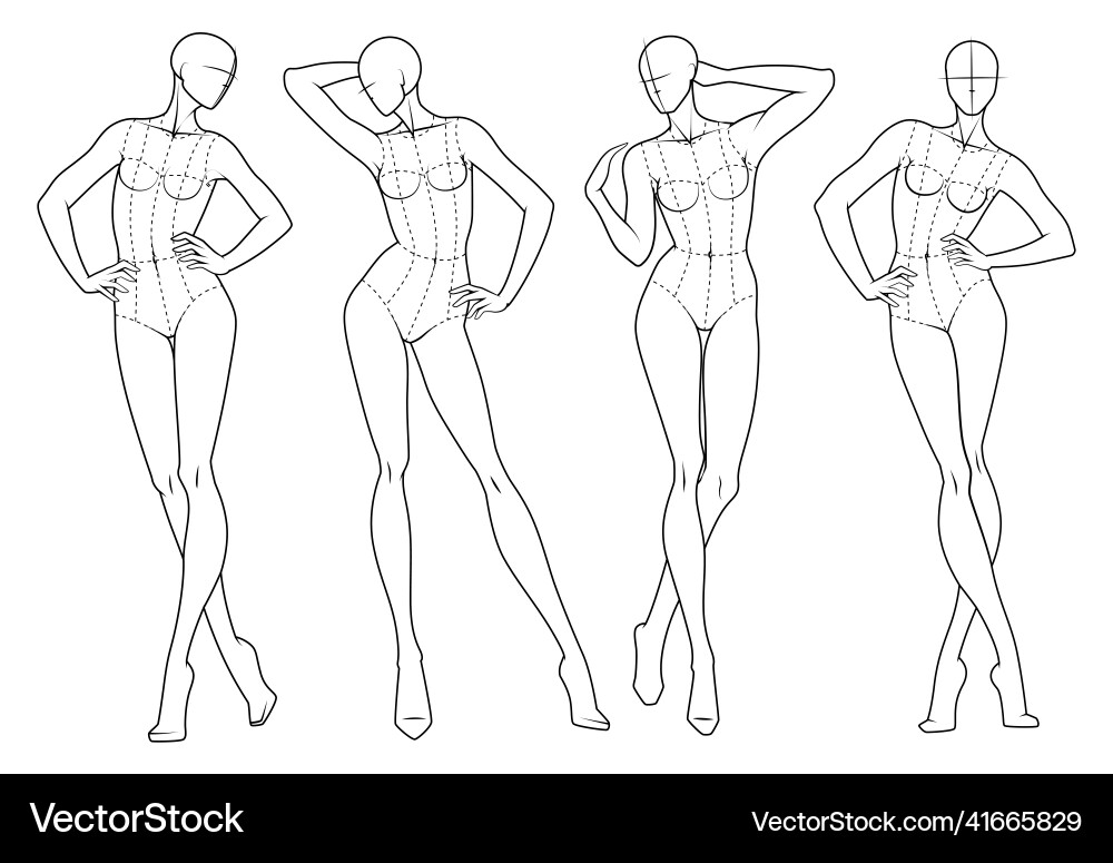 fashion-figure-templates-royalty-free-vector-image