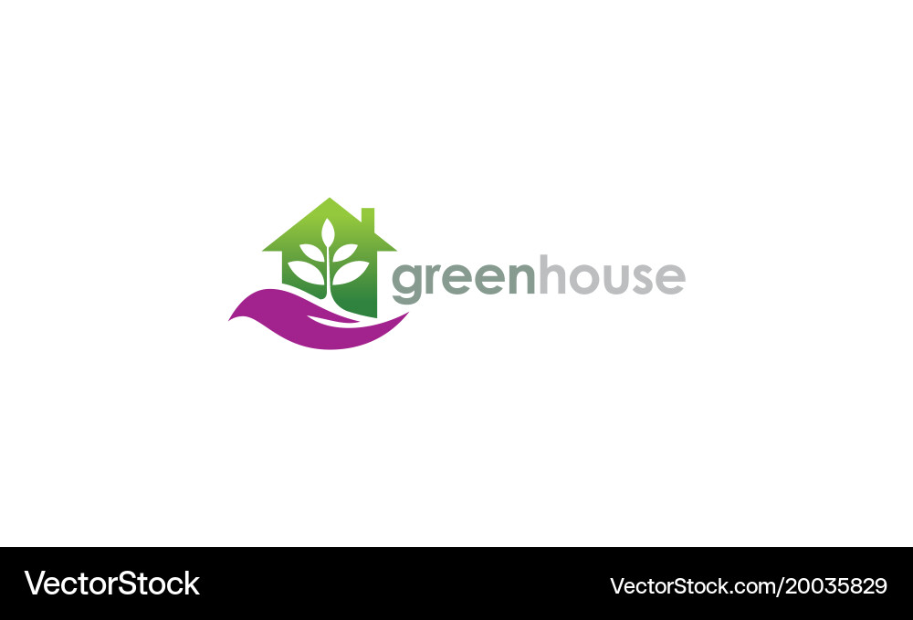 Greenhouse Logo - Eco & Sustainable Vector Image