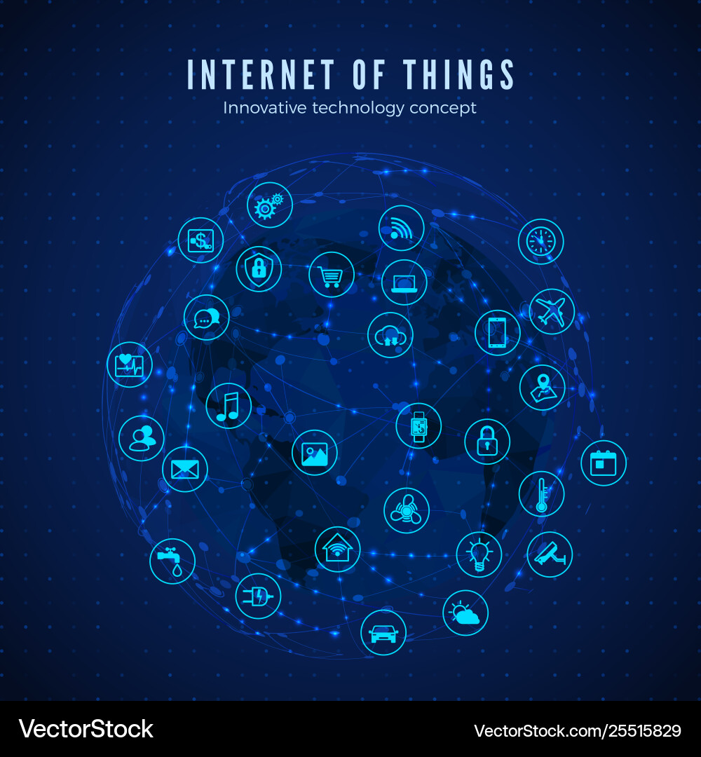 Internet things iot concept global network Vector Image