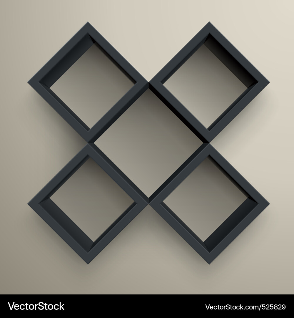 Isolated Black Bookshelf Vector Image