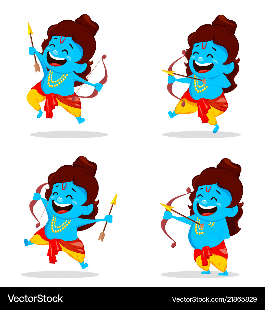 Lord rama with bow and arrow Lord rama with bow and arrow vector image