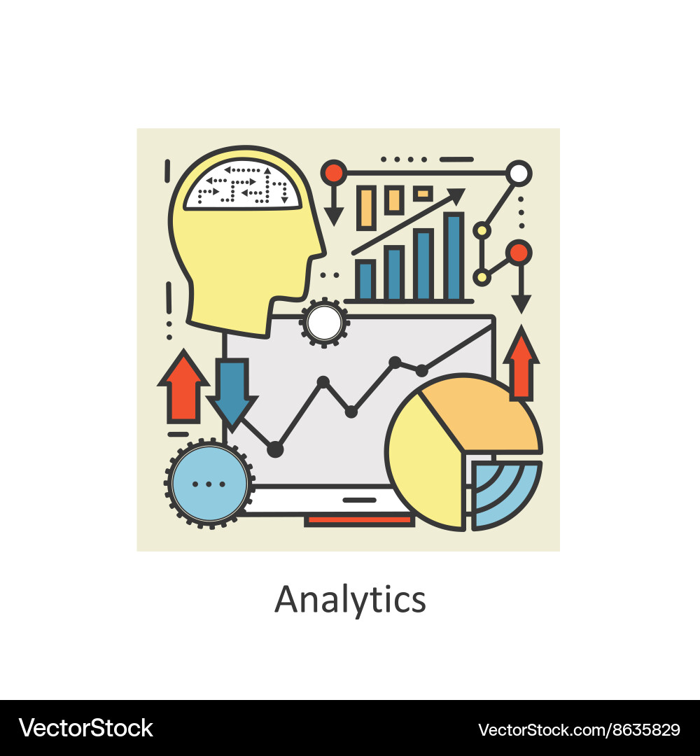 Modern color thin line concept analytics vector image