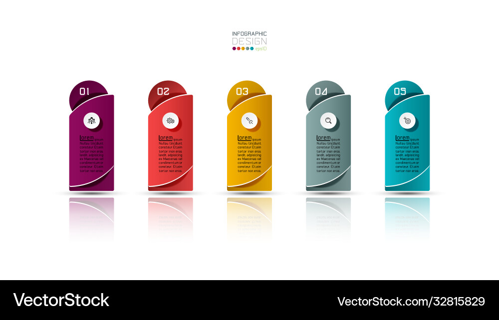 New design square has five option that can use vector image
