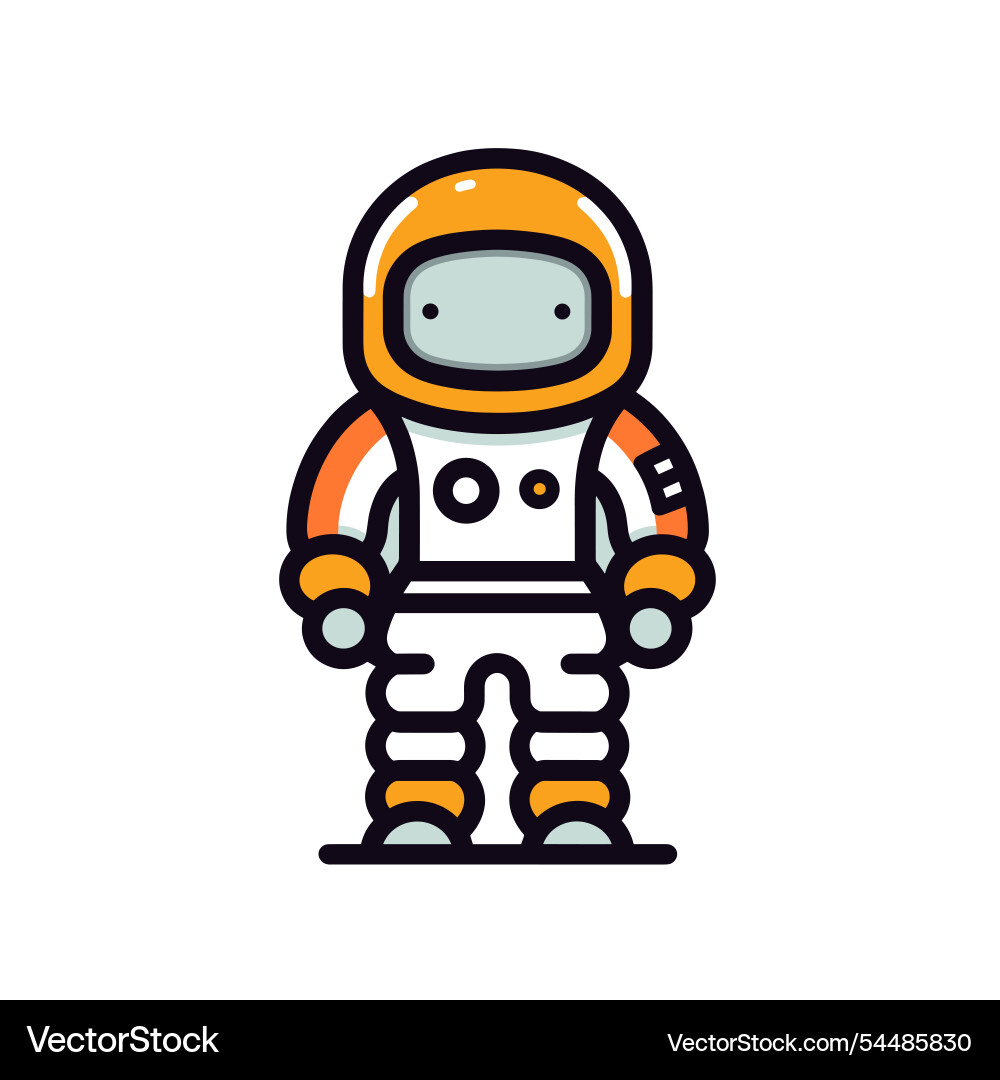 Adorable astronaut exploring in a spacesuit Vector Image