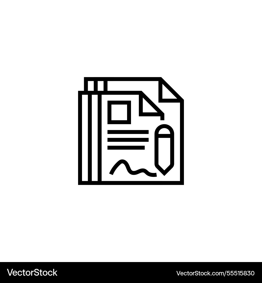 Contract document icon linear style sign Contract document icon linear style sign vector image