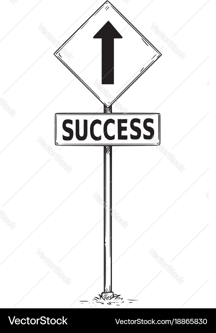 Drawing one way arrow traffic sign vector image