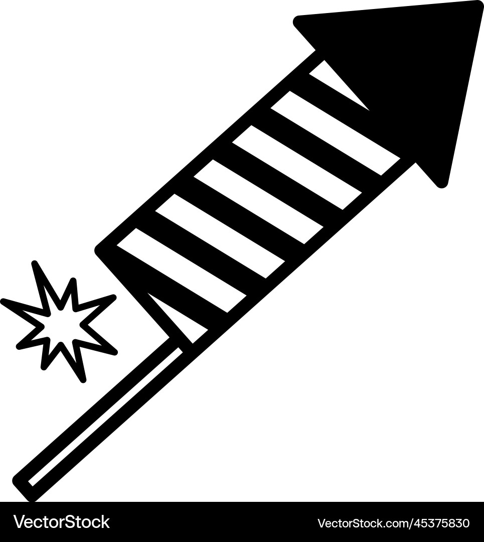 Fire cracker icon sparkling firework rocket Fire cracker icon sparkling firework rocket vector image