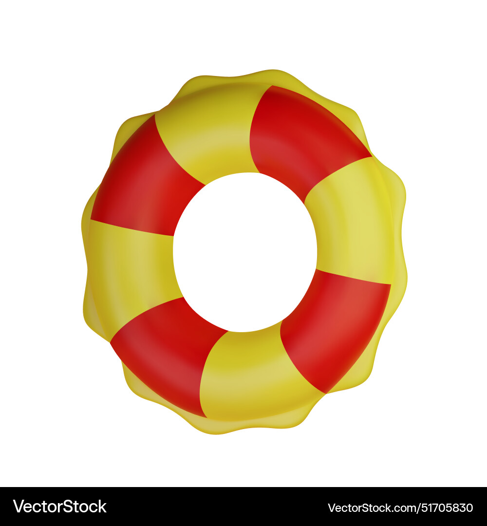 Realistic render swim ring isolated on white Realistic render swim ring isolated on white vector image