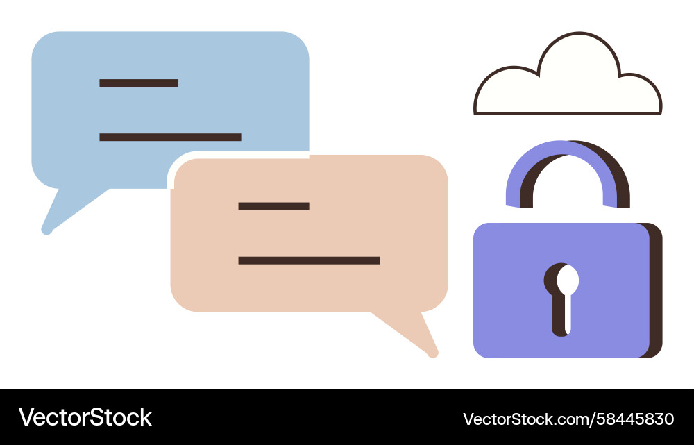 Secure Cloud Communication Vector Image