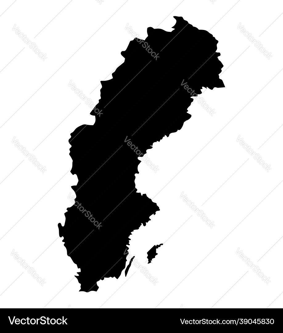 Sweden island map silhouette Sweden island map silhouette vector image